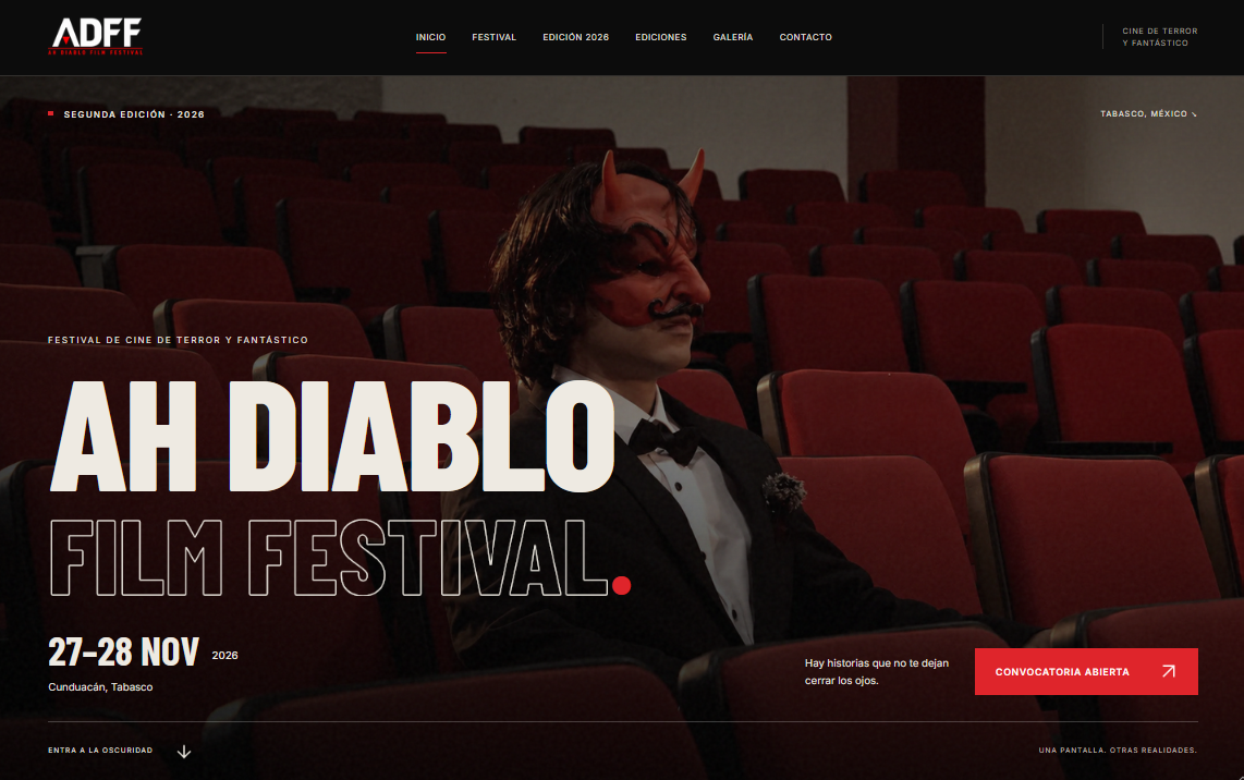 Vista principal del sitio de AH Diablo Film Festival